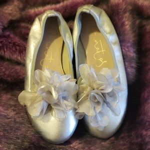 Girls leather ballet flats